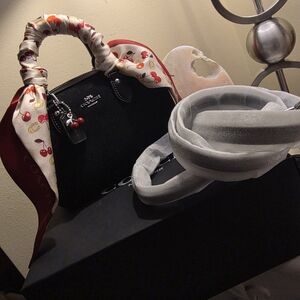 Coach Suede Black Mini Rowan Crossbody Bag